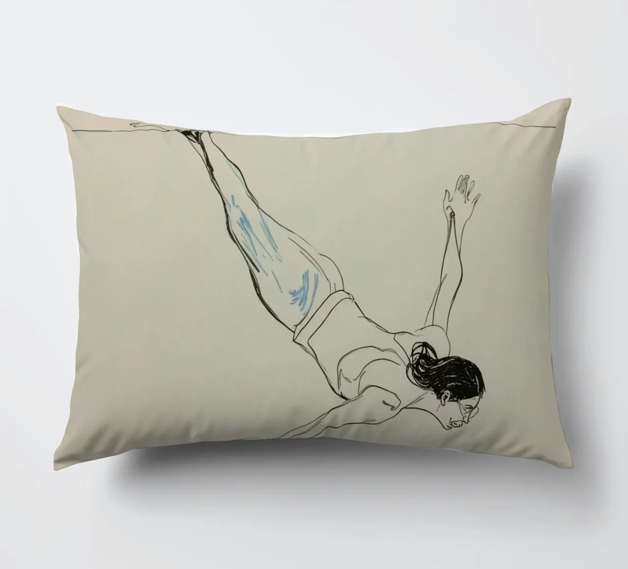 Subacqueo che esegue un'aggraziata discesa subacquea in un ambiente tranquillo cuscino da DesignDoodle