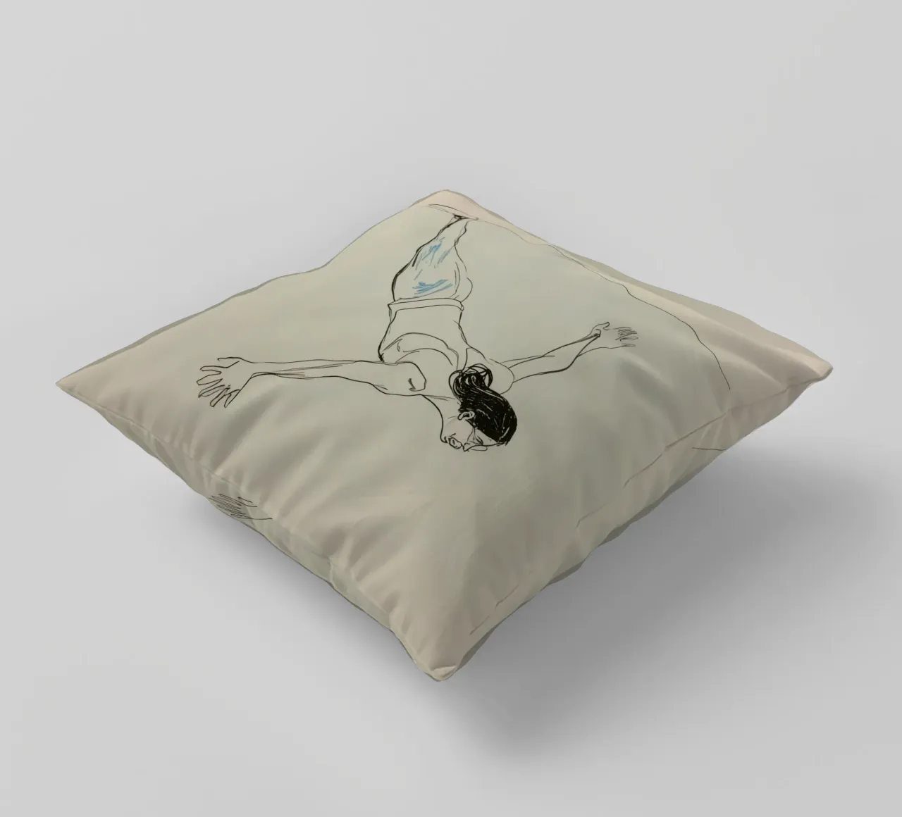 Subacqueo che esegue un'aggraziata discesa subacquea in un ambiente tranquillo cuscino da DesignDoodle