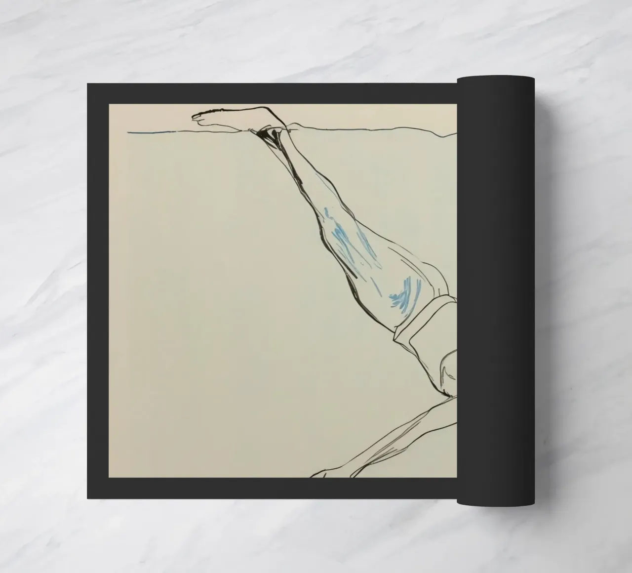 Subacqueo che esegue un'aggraziata discesa subacquea in un ambiente tranquillo zerbino da DesignDoodle