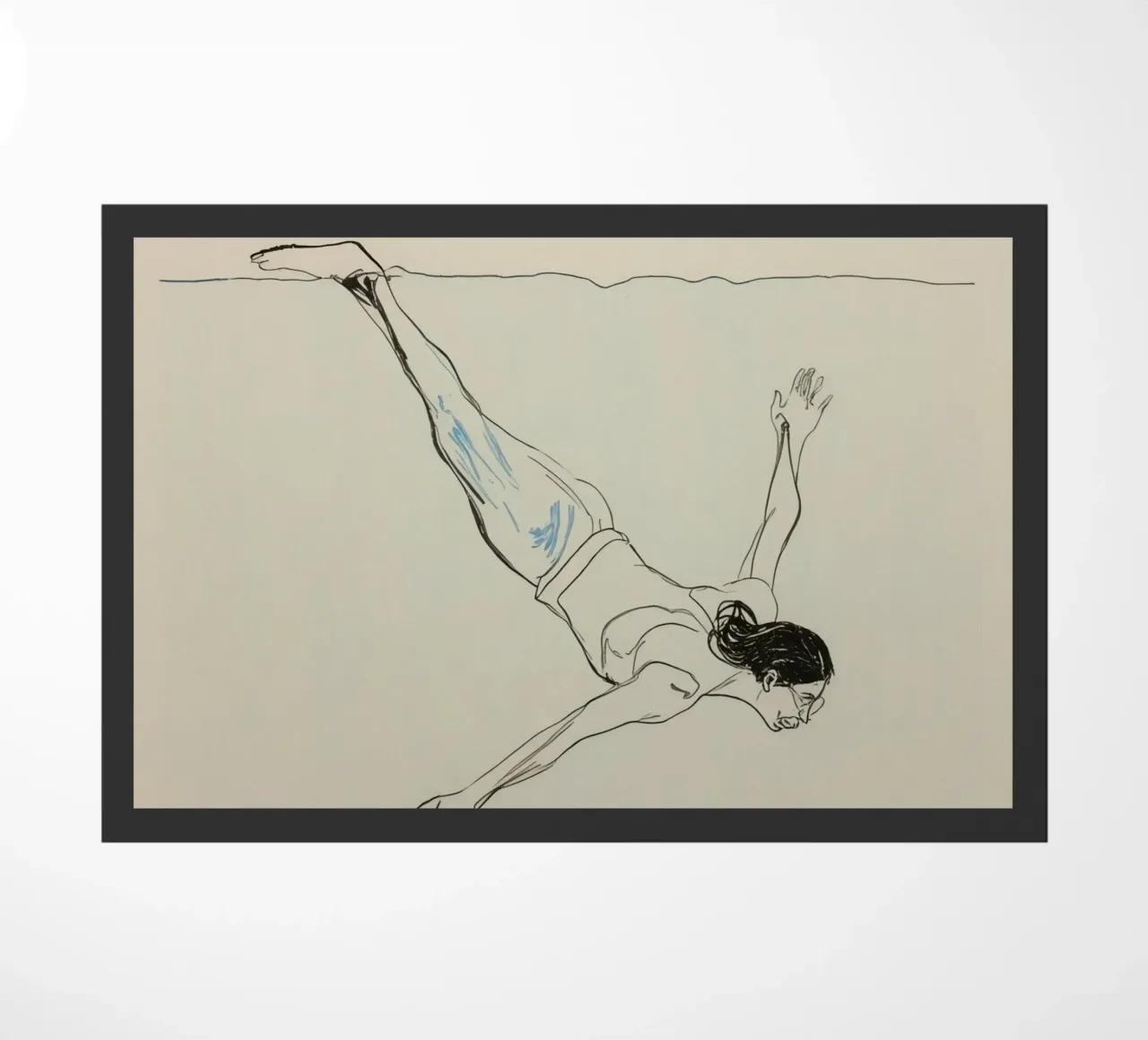 Subacqueo che esegue un'aggraziata discesa subacquea in un ambiente tranquillo zerbino da DesignDoodle