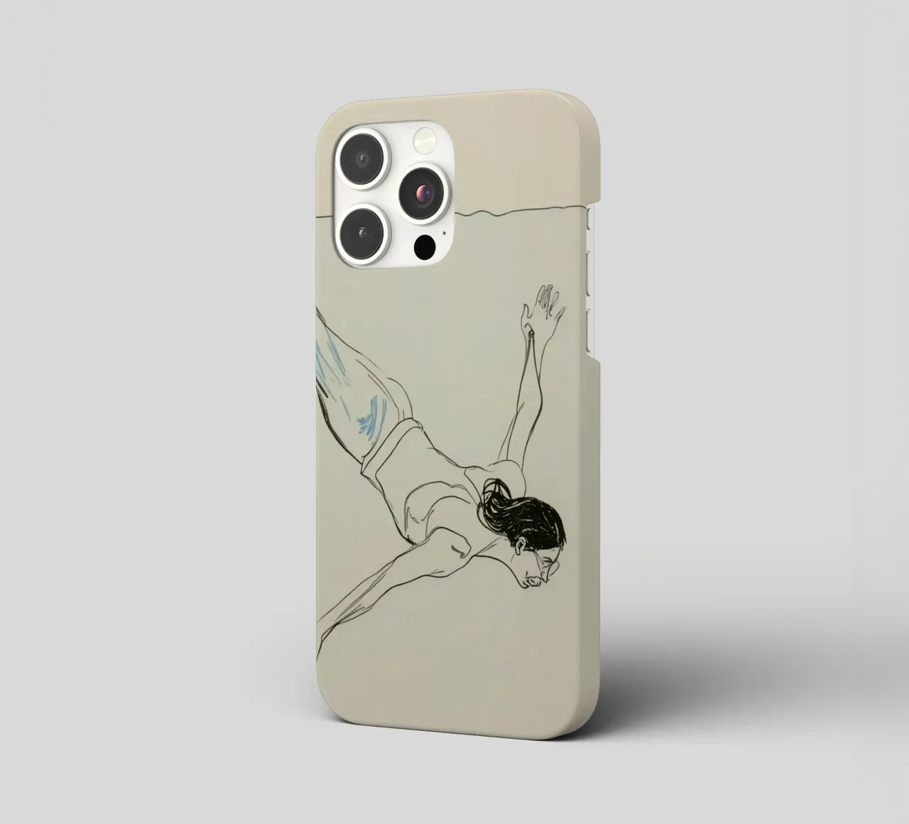 Subacqueo che esegue un'aggraziata discesa subacquea in un ambiente tranquillo cover iphone da DesignDoodle