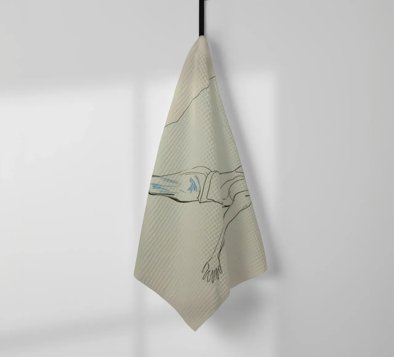 Subacqueo che esegue un'aggraziata discesa subacquea in un ambiente tranquillo canovaccio da cucina da DesignDoodle