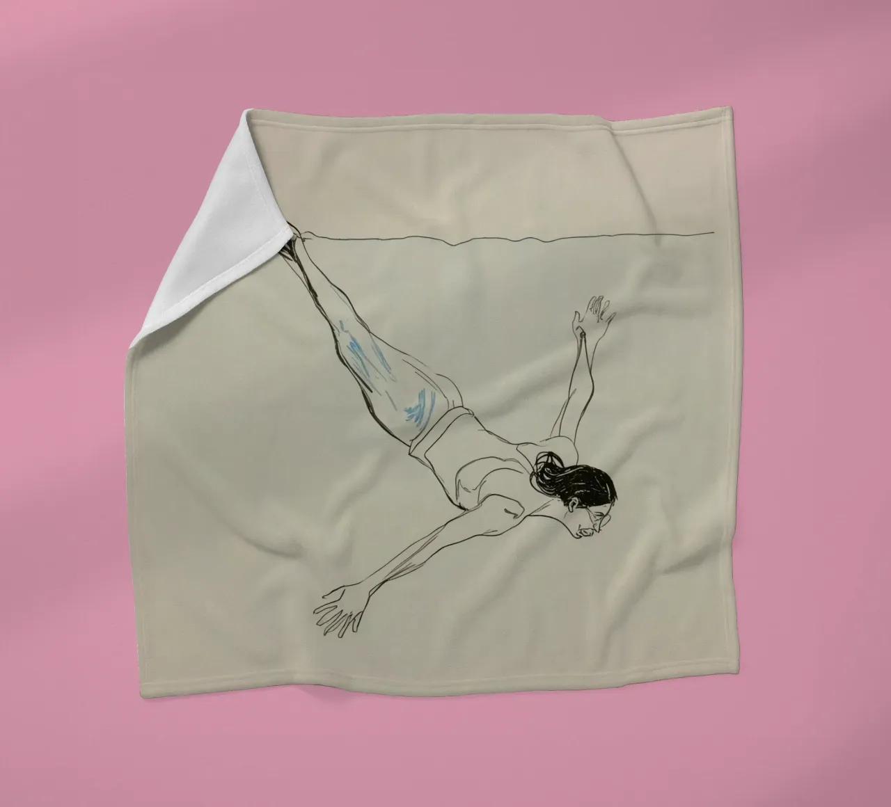 Subacqueo che esegue un'aggraziata discesa subacquea in un ambiente tranquillo coperta in pile da DesignDoodle