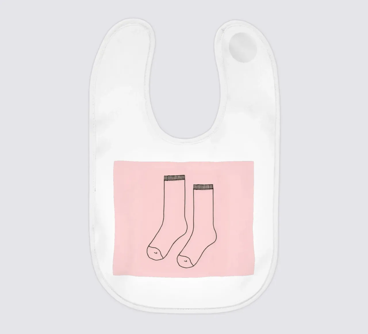 Semplice disegno di un paio di calzini con sfondo rosa bavaglino da DesignDoodle