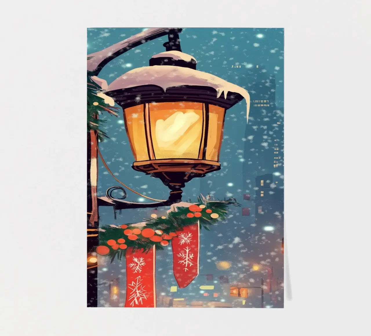Cozy Winter Lamppost - Snowy City Street Lights sticker sheet by ClubArt