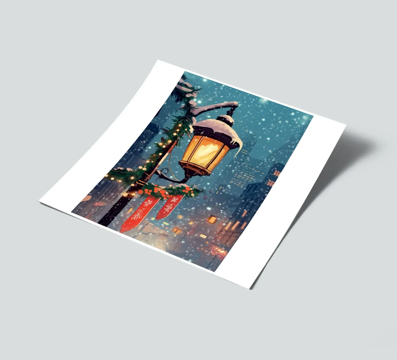 Cozy Winter Lamppost - Snowy City Street Lights sticker sheet by ClubArt