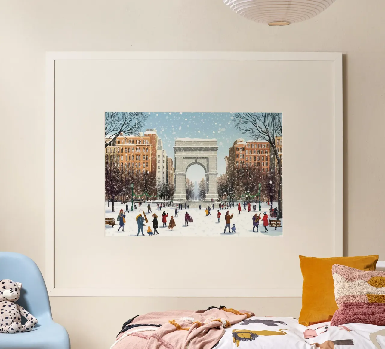 Arco di Washington Square - Scena innevata del parco invernale di New York poster da ClubArt