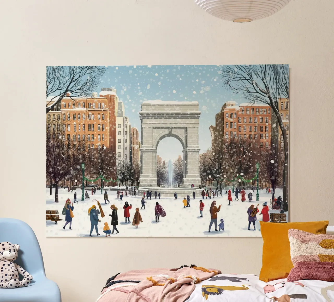Arco di Washington Square - Scena innevata del parco invernale di New York poster da ClubArt