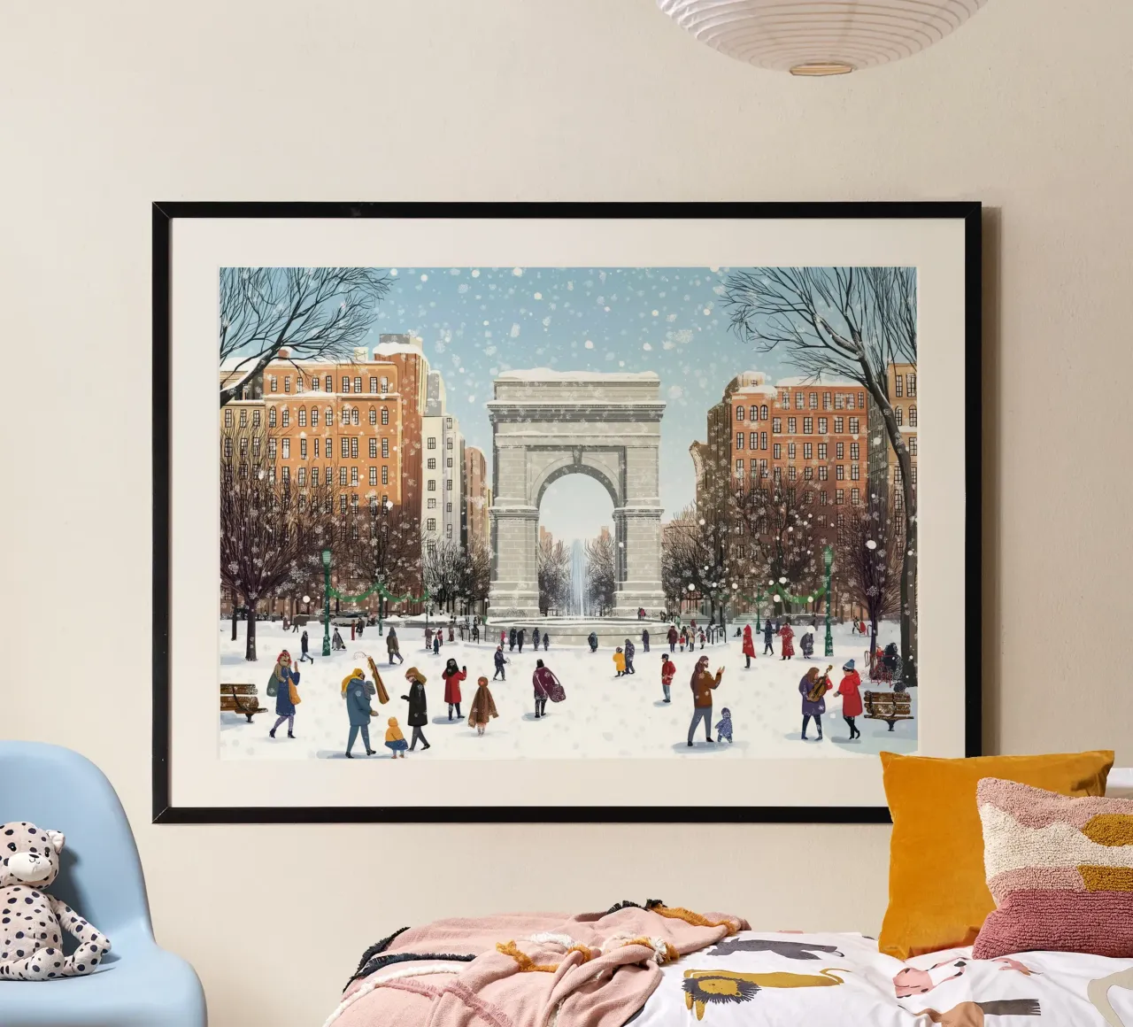 Arco di Washington Square - Scena innevata del parco invernale di New York poster da ClubArt