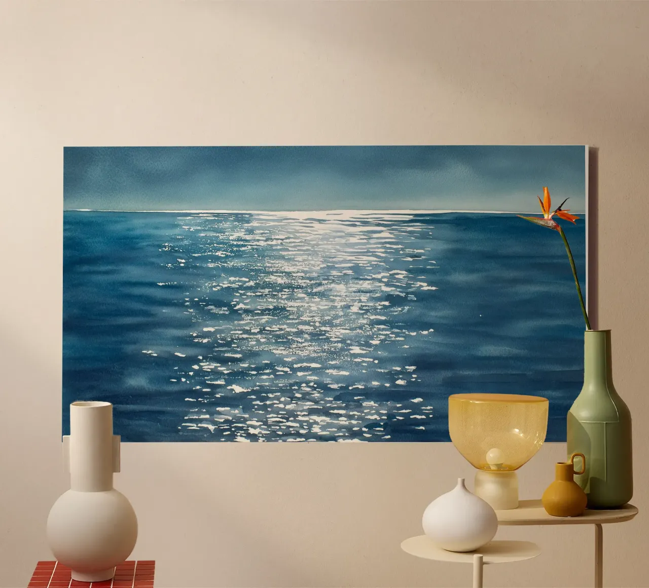 Light Across the Deep canvas with Floater frame by Matthias Keller Studio