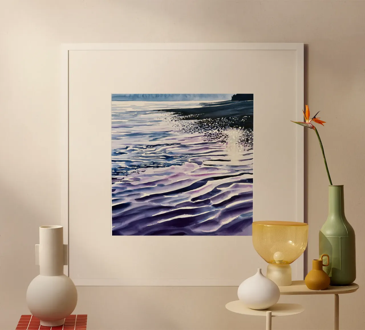 Licht vouwt de kustlijn poster van Matthias Keller Studio