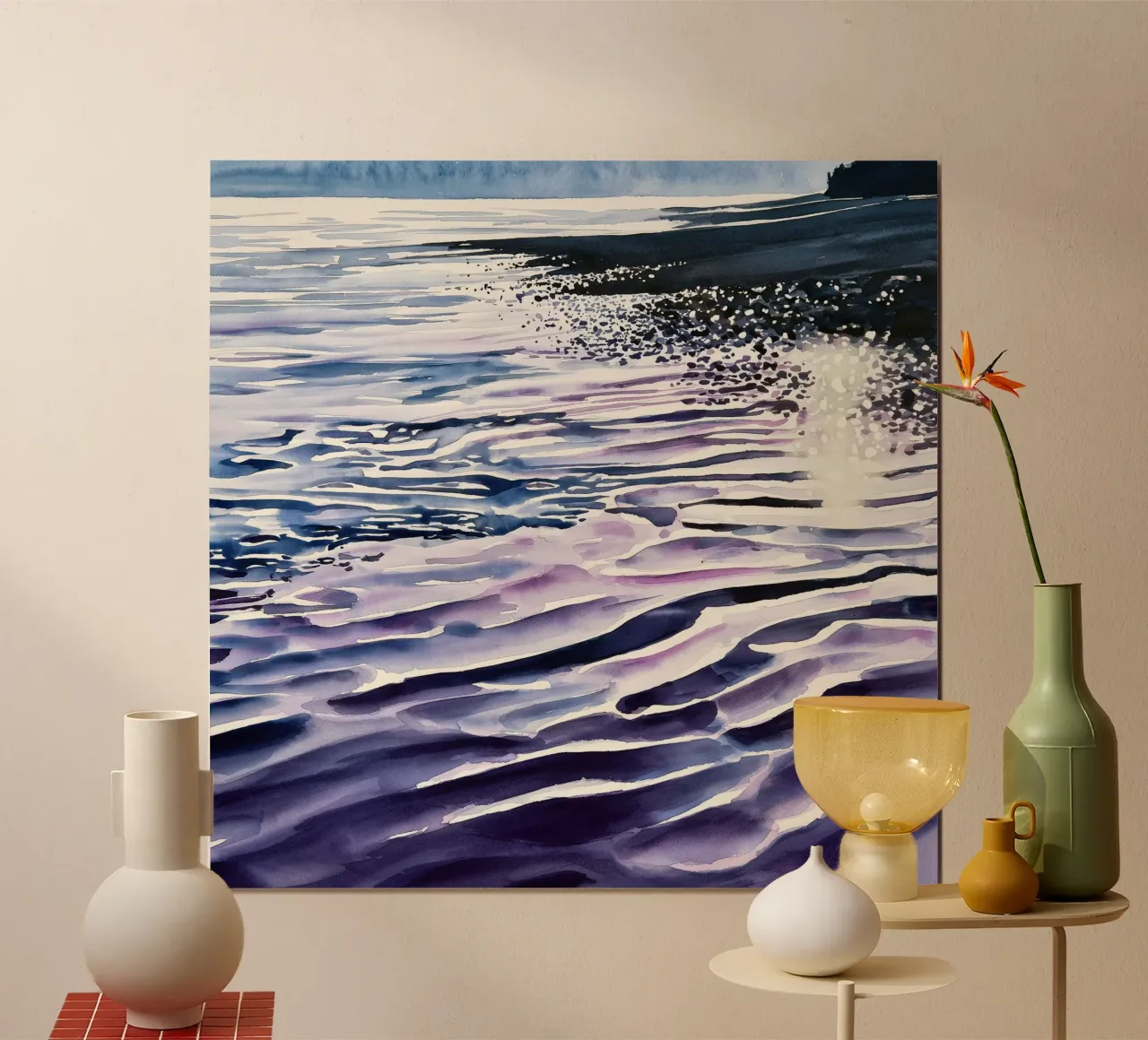 Licht vouwt de kustlijn poster van Matthias Keller Studio