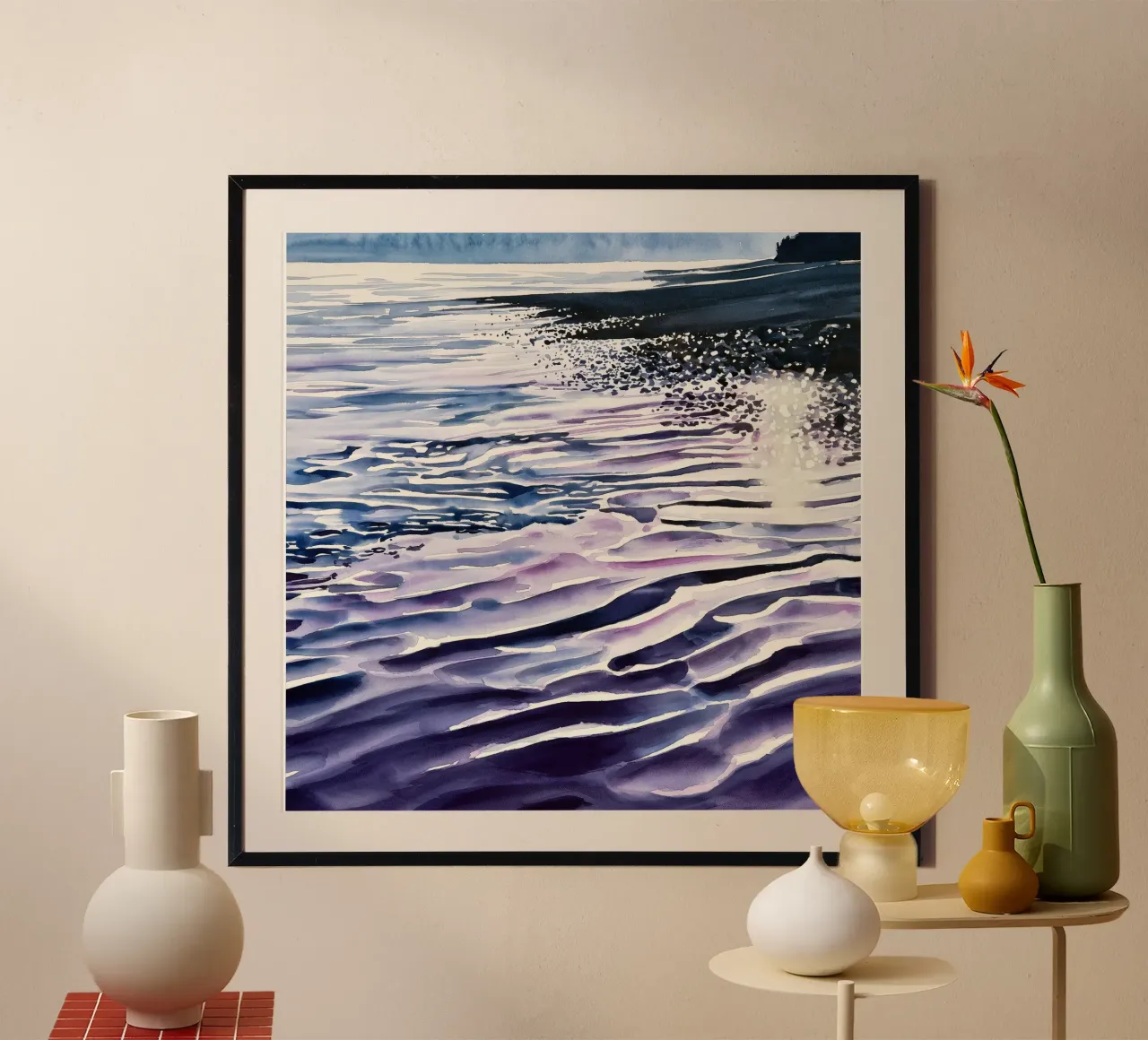 Licht vouwt de kustlijn poster van Matthias Keller Studio