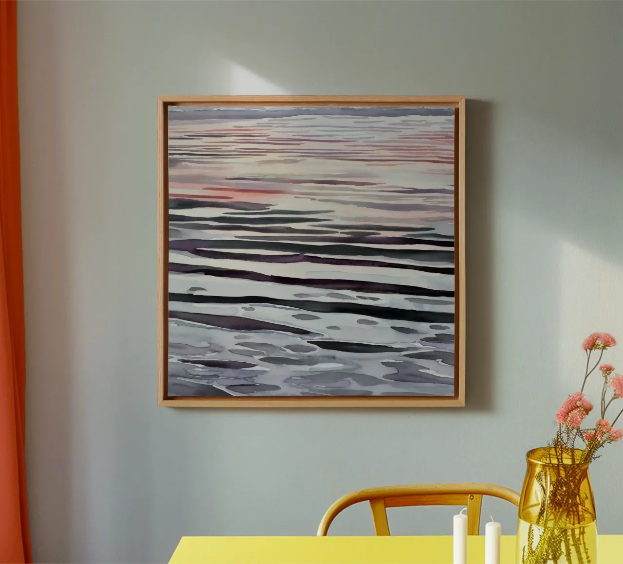 The Stillness Between Waves canvas with Floater frame by Matthias Keller Studio