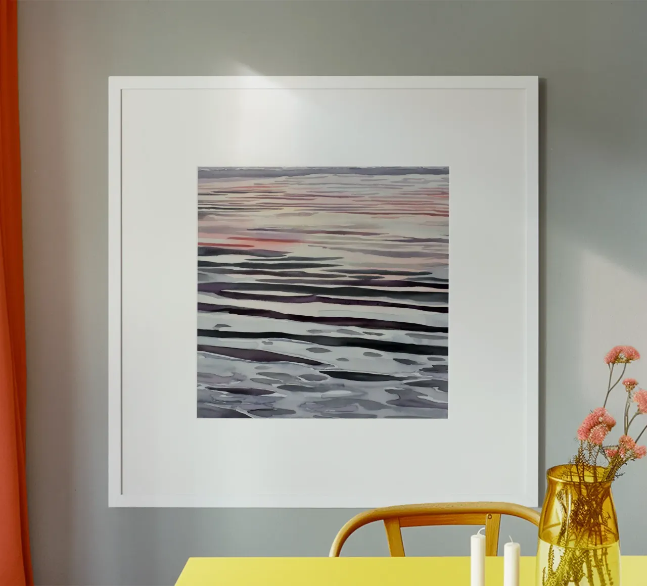 La quietud entre las olas poster con marco de madera de Matthias Keller Studio