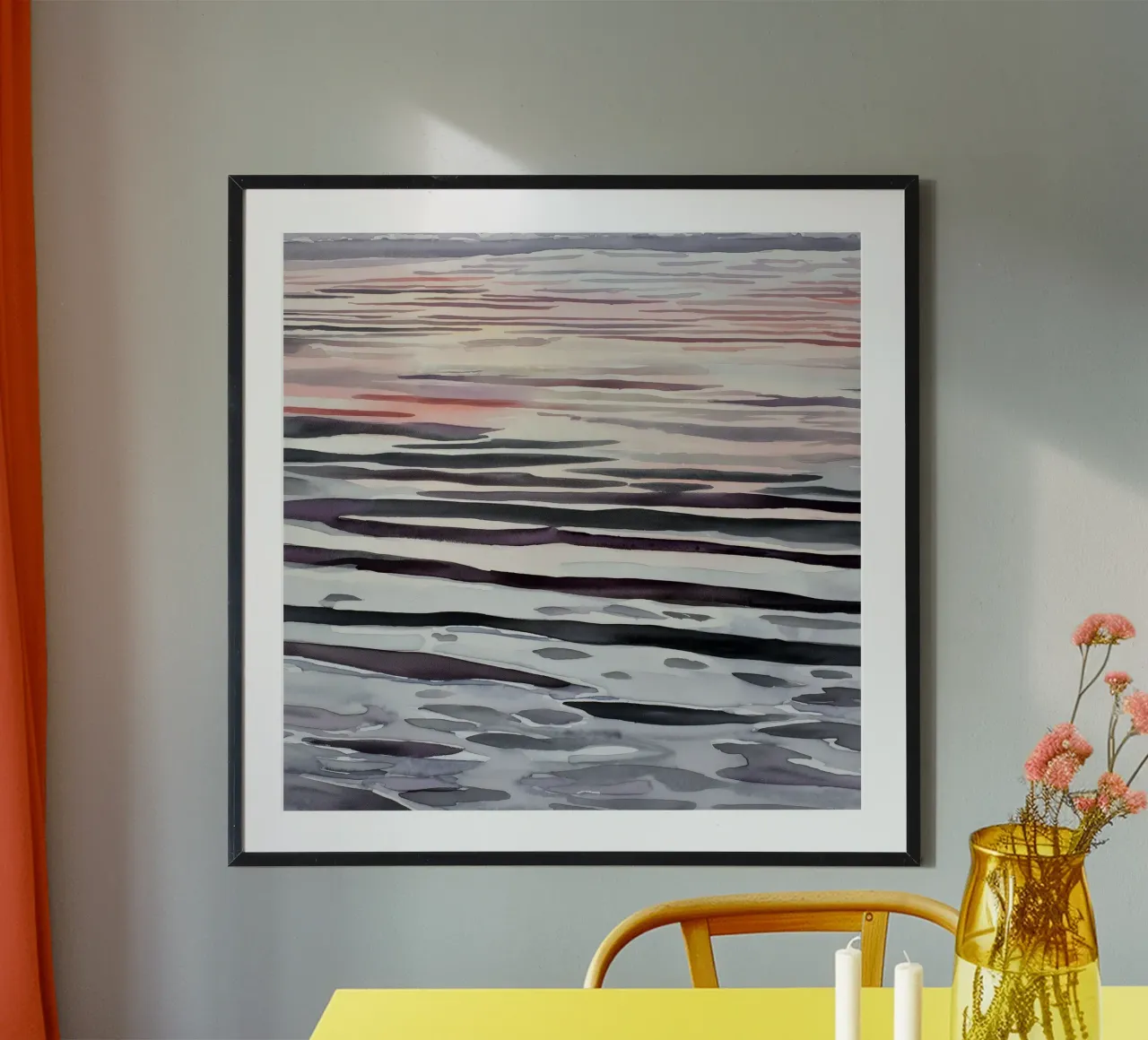 La quietud entre las olas poster con marco de madera de Matthias Keller Studio