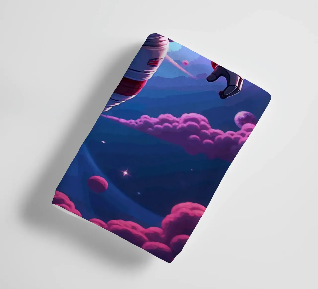 Psychedelic Astronaut Floating in a Neon Galaxy towel by artdesign1985