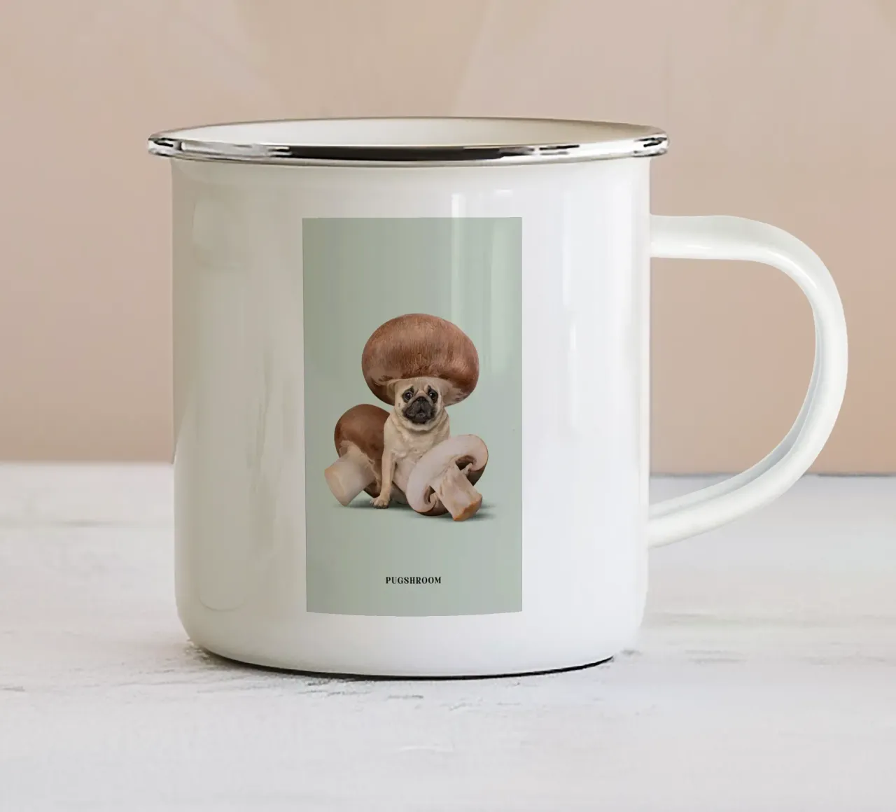 Pugshroom - Jonas Loose tazza in smalto da shaw post
