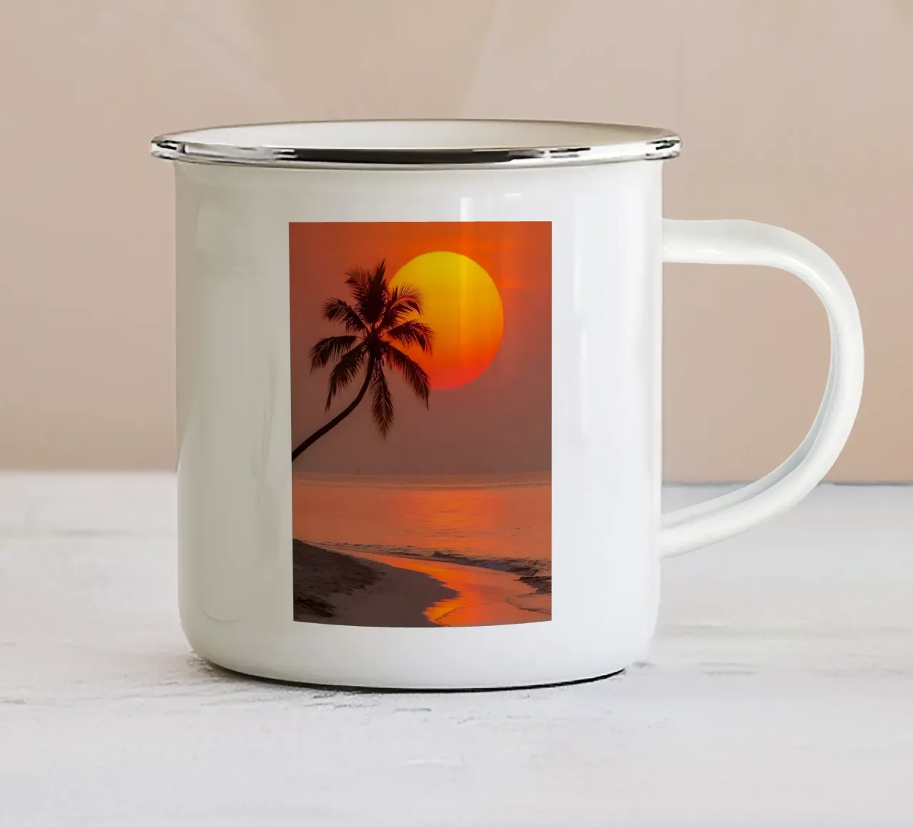 Bagliore del tramonto tropicale tazza in smalto da luxi&lace