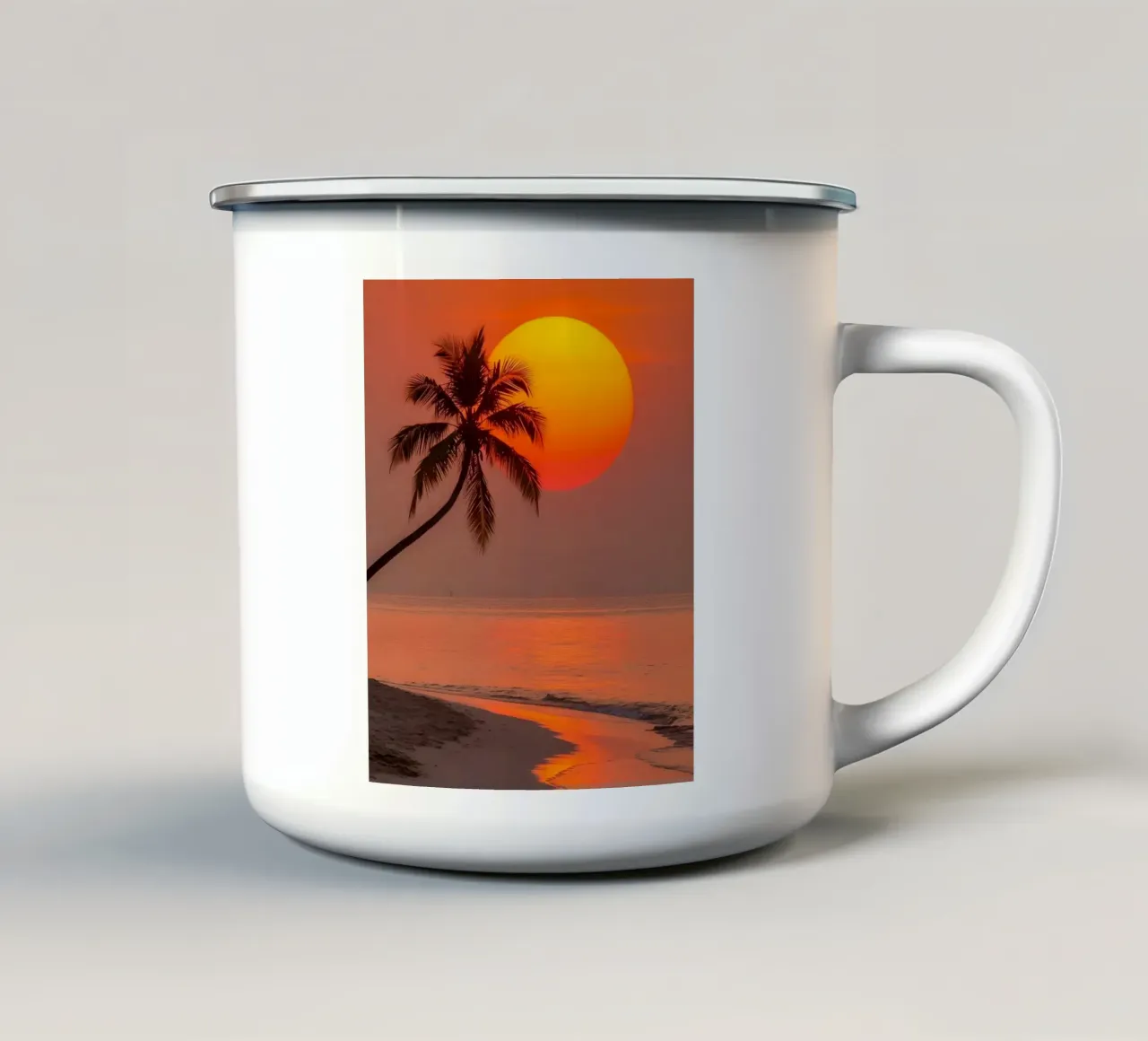 Bagliore del tramonto tropicale tazza in smalto da luxi&lace