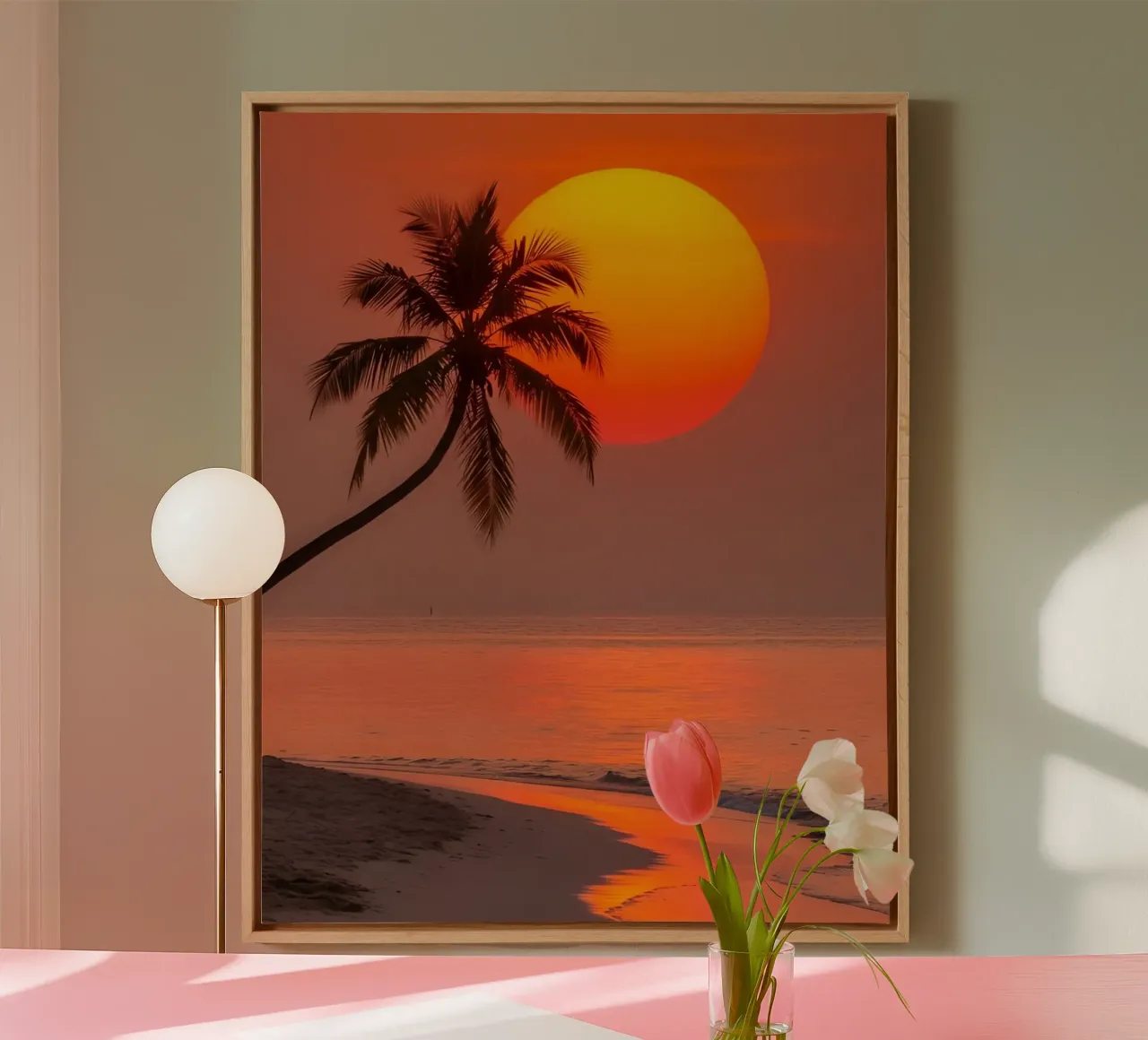 Bagliore del tramonto tropicale tela con Cornice a cassetta da luxi&lace