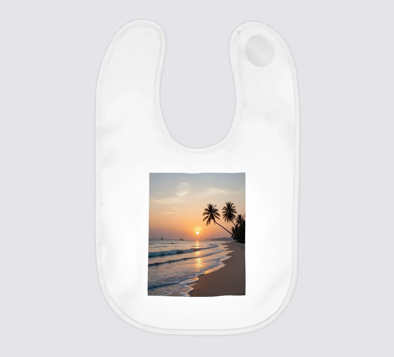 Tramonto sulla spiaggia tropicale bavaglino da luxi&lace