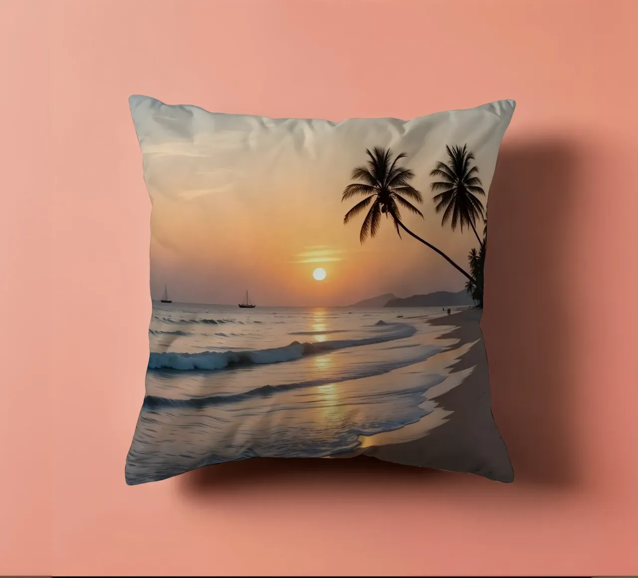 Tramonto sulla spiaggia tropicale cuscino da luxi&lace