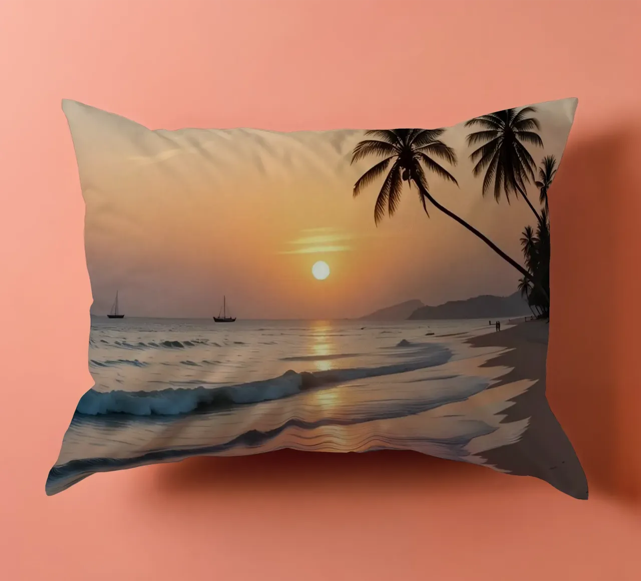 Tramonto sulla spiaggia tropicale cuscino da luxi&lace