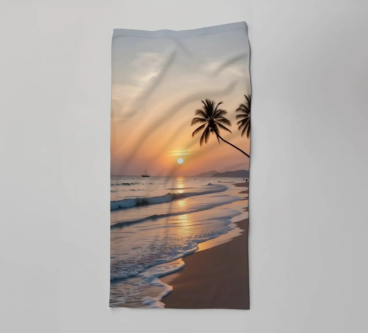 Tramonto sulla spiaggia tropicale asciugamano da bagno da luxi&lace