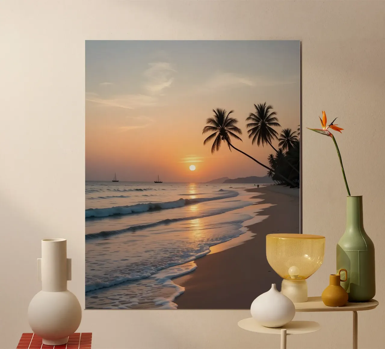 Tramonto sulla spiaggia tropicale carta hahnemühle da luxi&lace