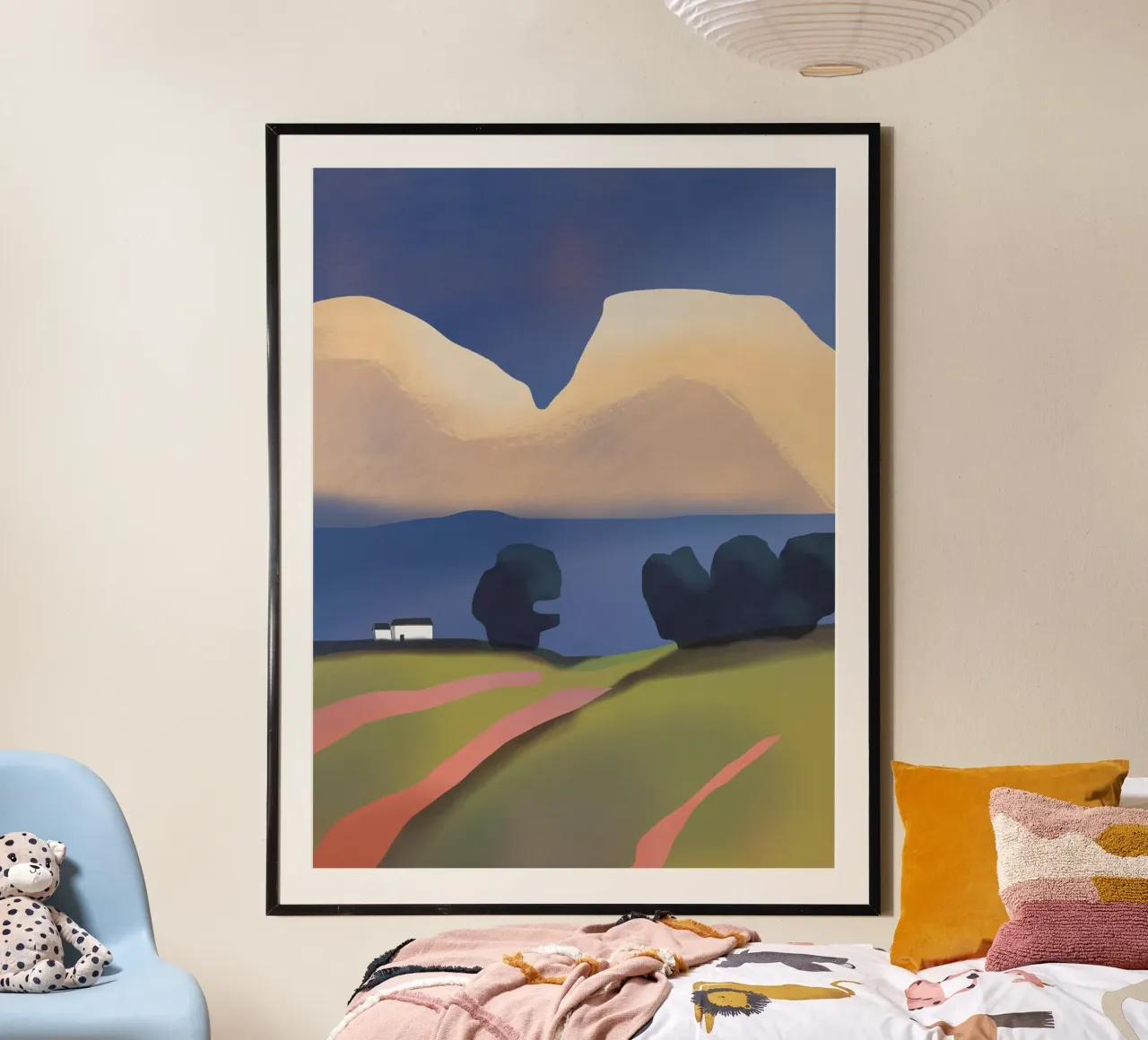 Starker Regen Poster mit Kunststoffrahmen von Little Dean