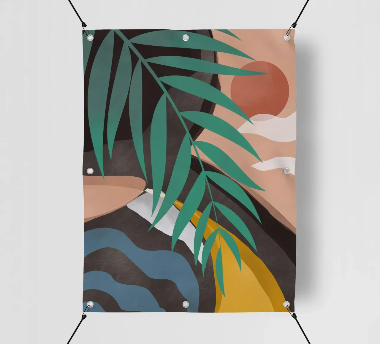 Foglia di palma tropicale 09 telo in pvc da Little Dean