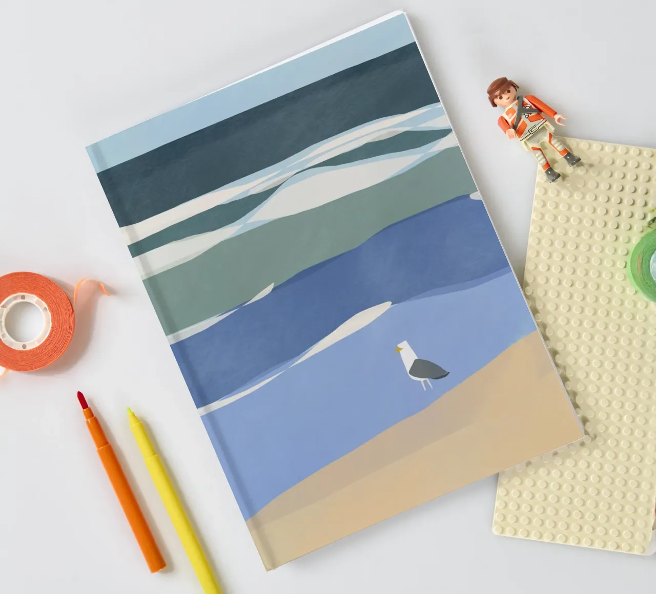 Seagull and waves notebook by Little Dean