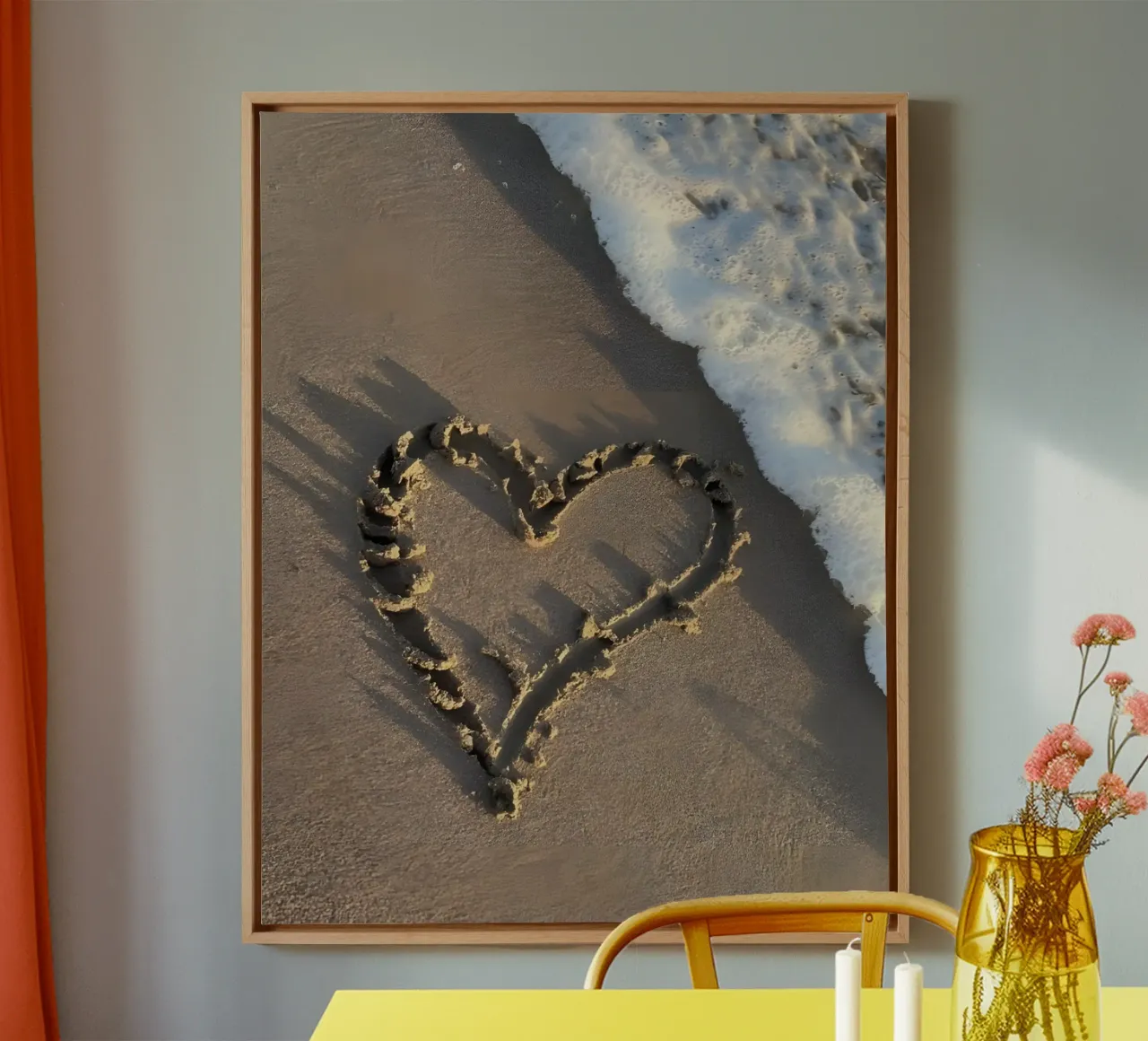 Amore da spiaggia tela con Cornice a cassetta da luxi&lace