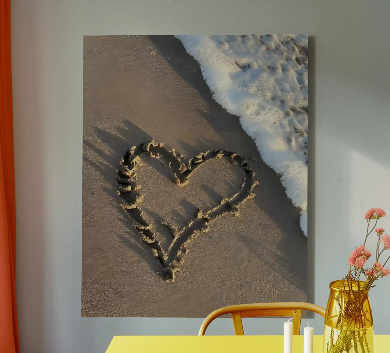 Amore da spiaggia tela con Cornice a cassetta da luxi&lace