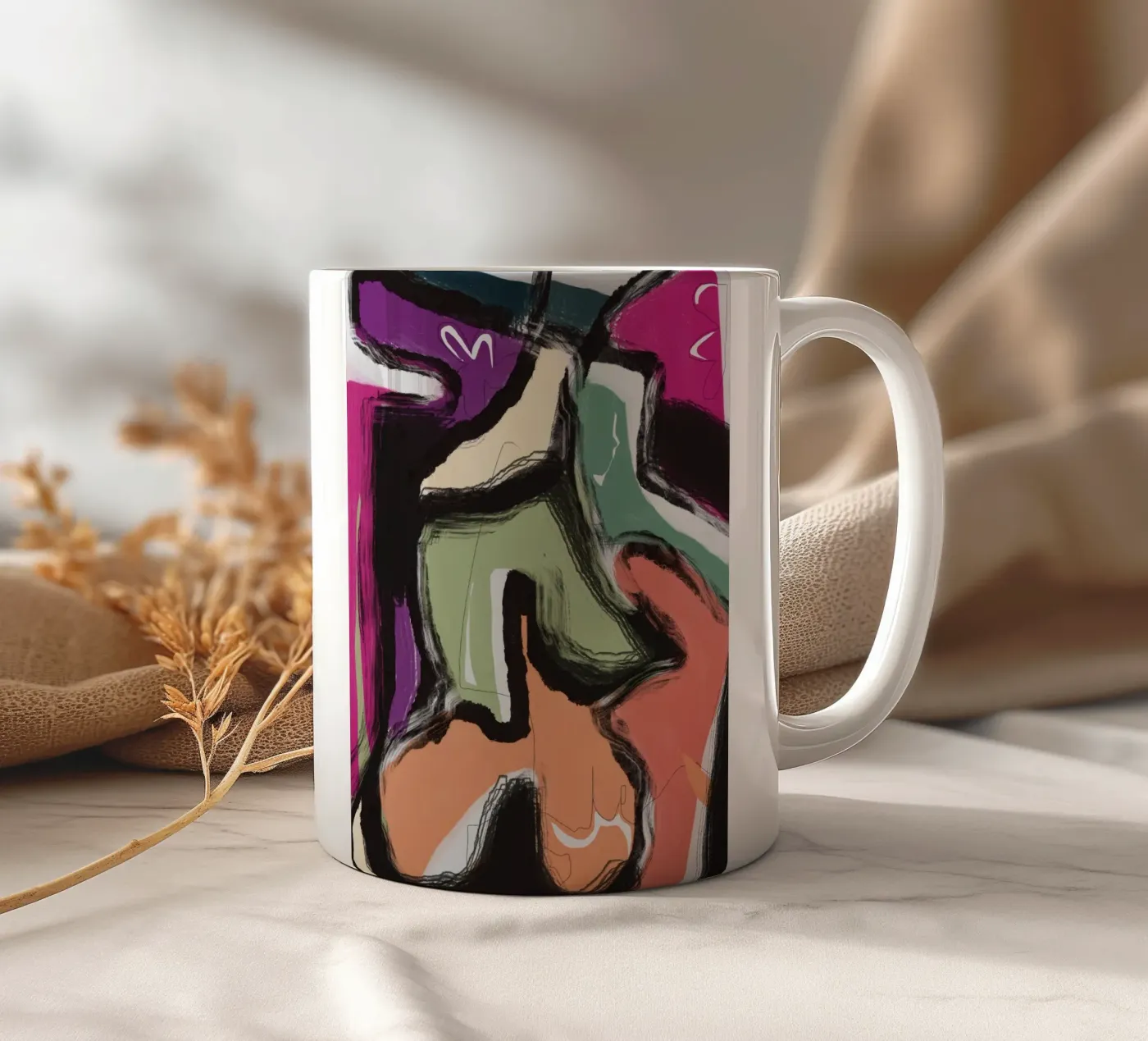 Abstraction 02 ceramic mug by Little Dean