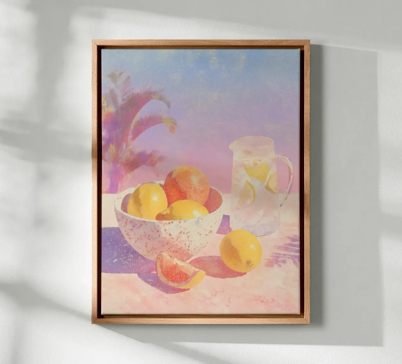 Delicate summer refreshments canvas with Floater frame by Carinaprint