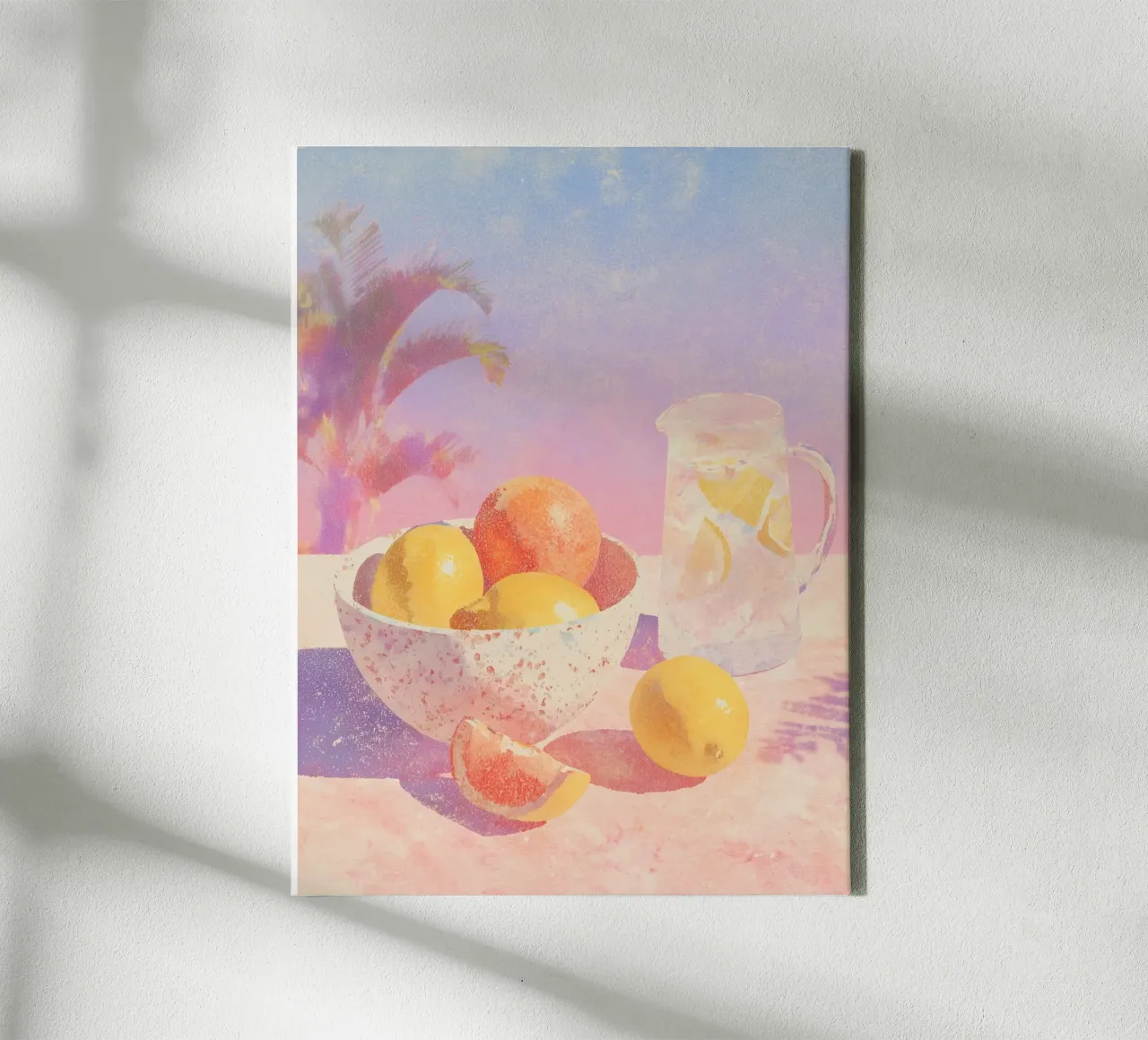 Delicate summer refreshments canvas with Floater frame by Carinaprint