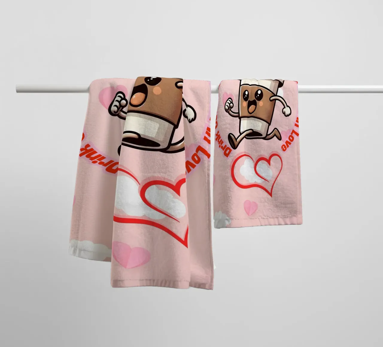 Caffè e amore asciugamano da bagno da Cute Art