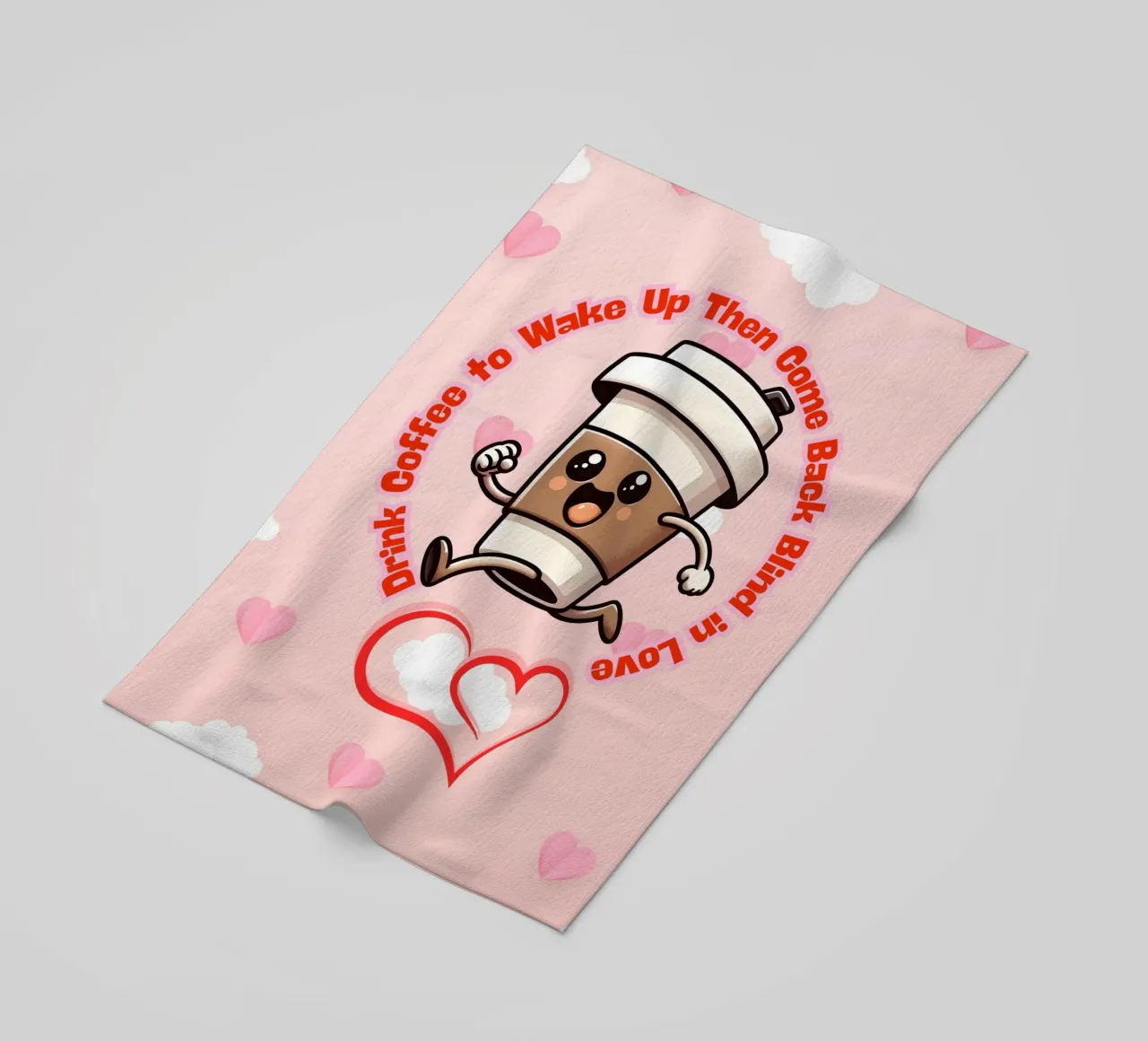 Caffè e amore telo mare da Cute Art
