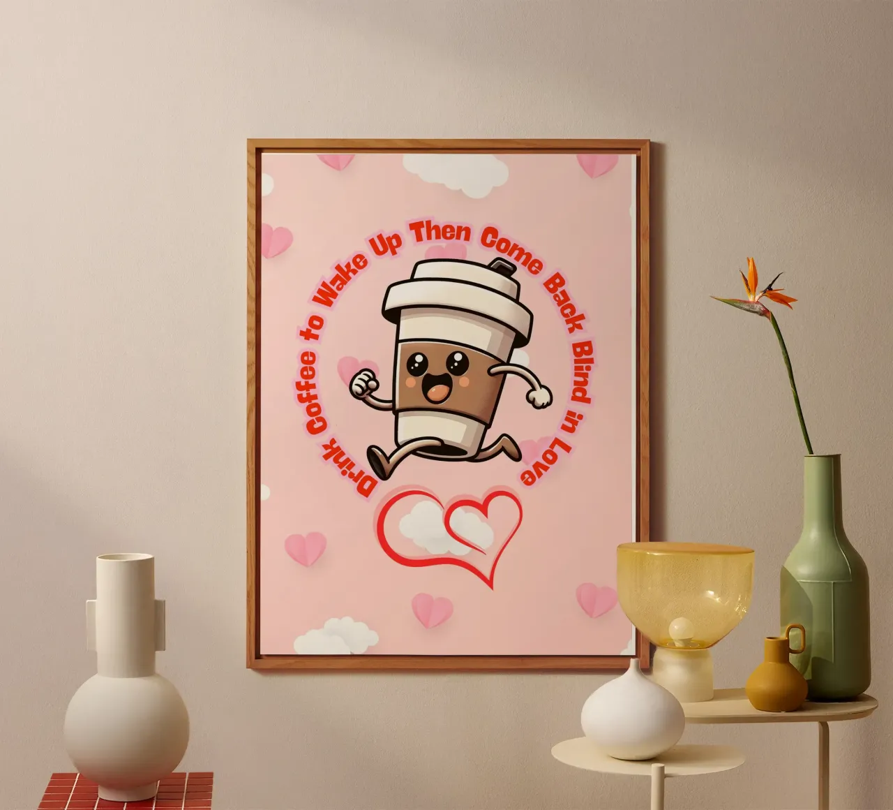 Caffè e amore alluminio dibond da Cute Art