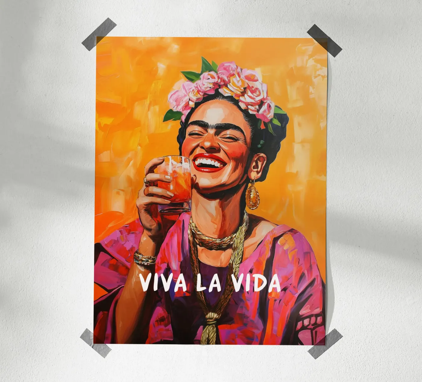 Frida's Lebensfreude Poster von Carinaprint