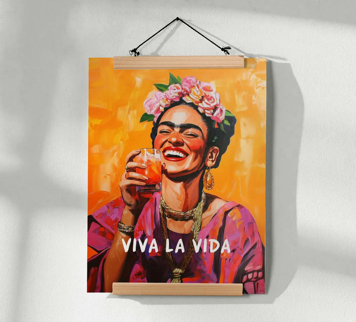 Frida's Lebensfreude Poster von Carinaprint