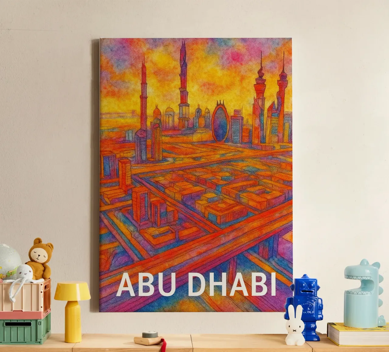 Abu Dhabi verbeelding schilderen canvas met Baklijst van onestar