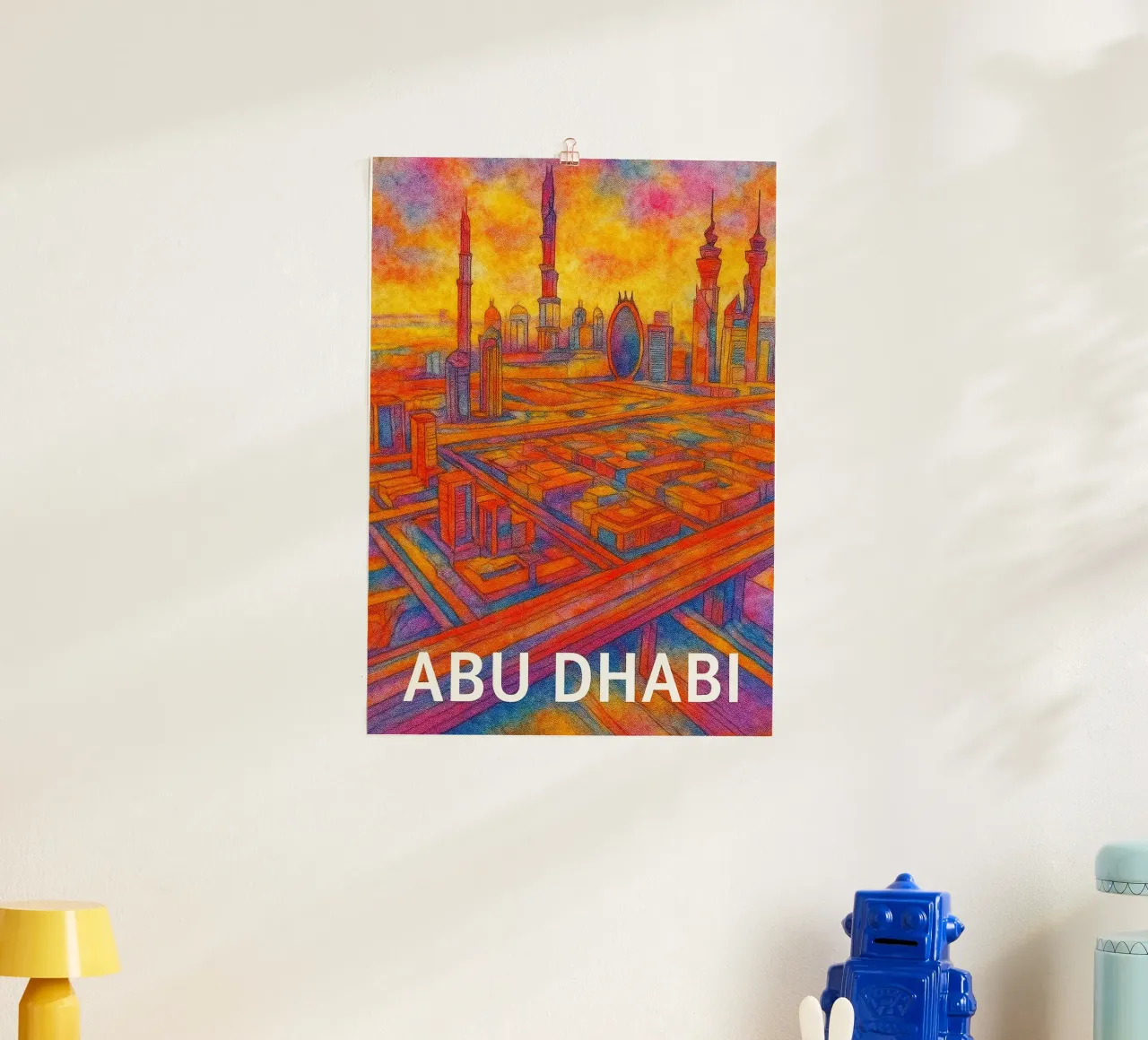 Abu Dhabi dipinge l'immaginazione poster con telaio in legno da onestar