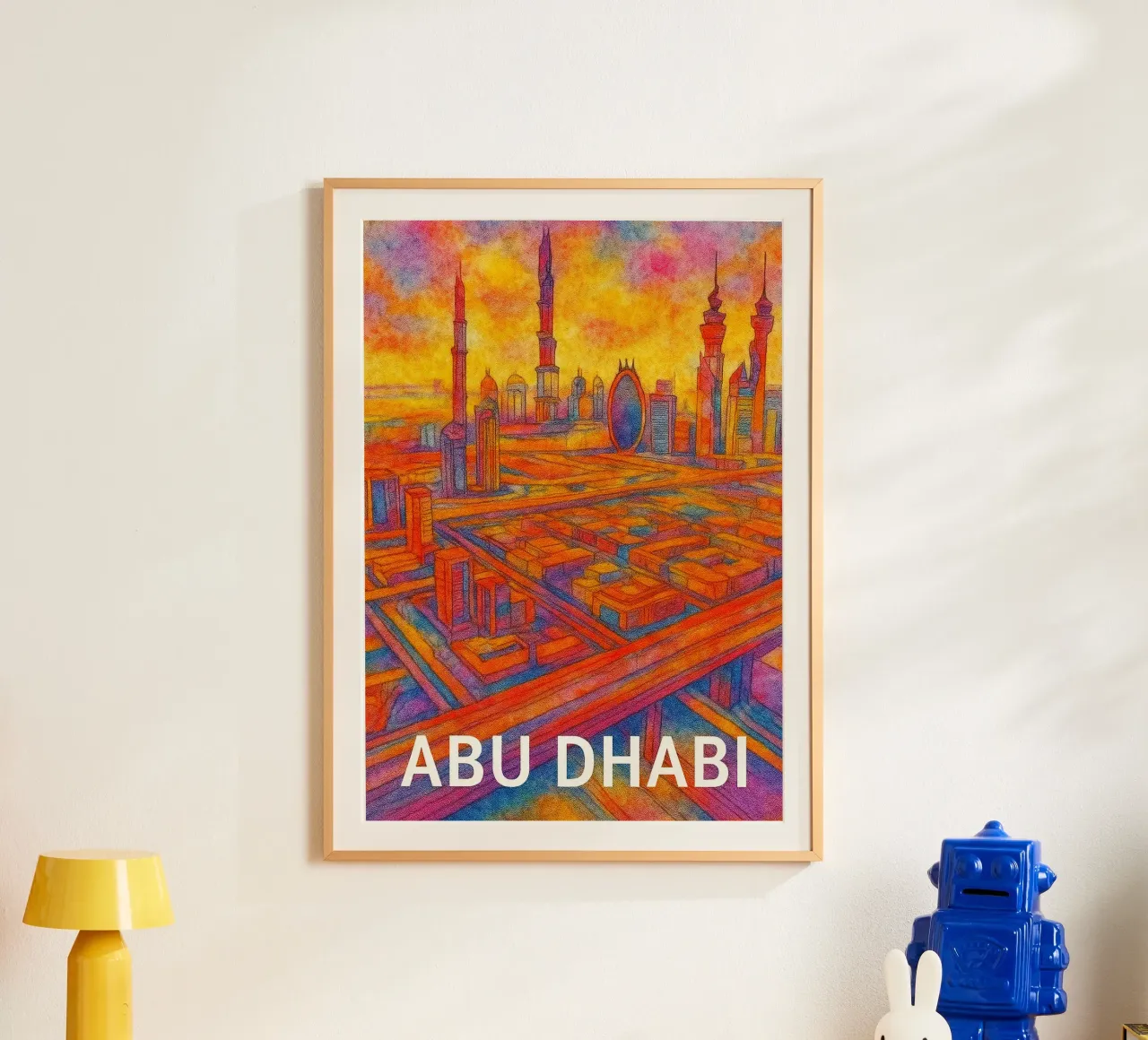 Abu Dhabi dipinge l'immaginazione poster con telaio in legno da onestar