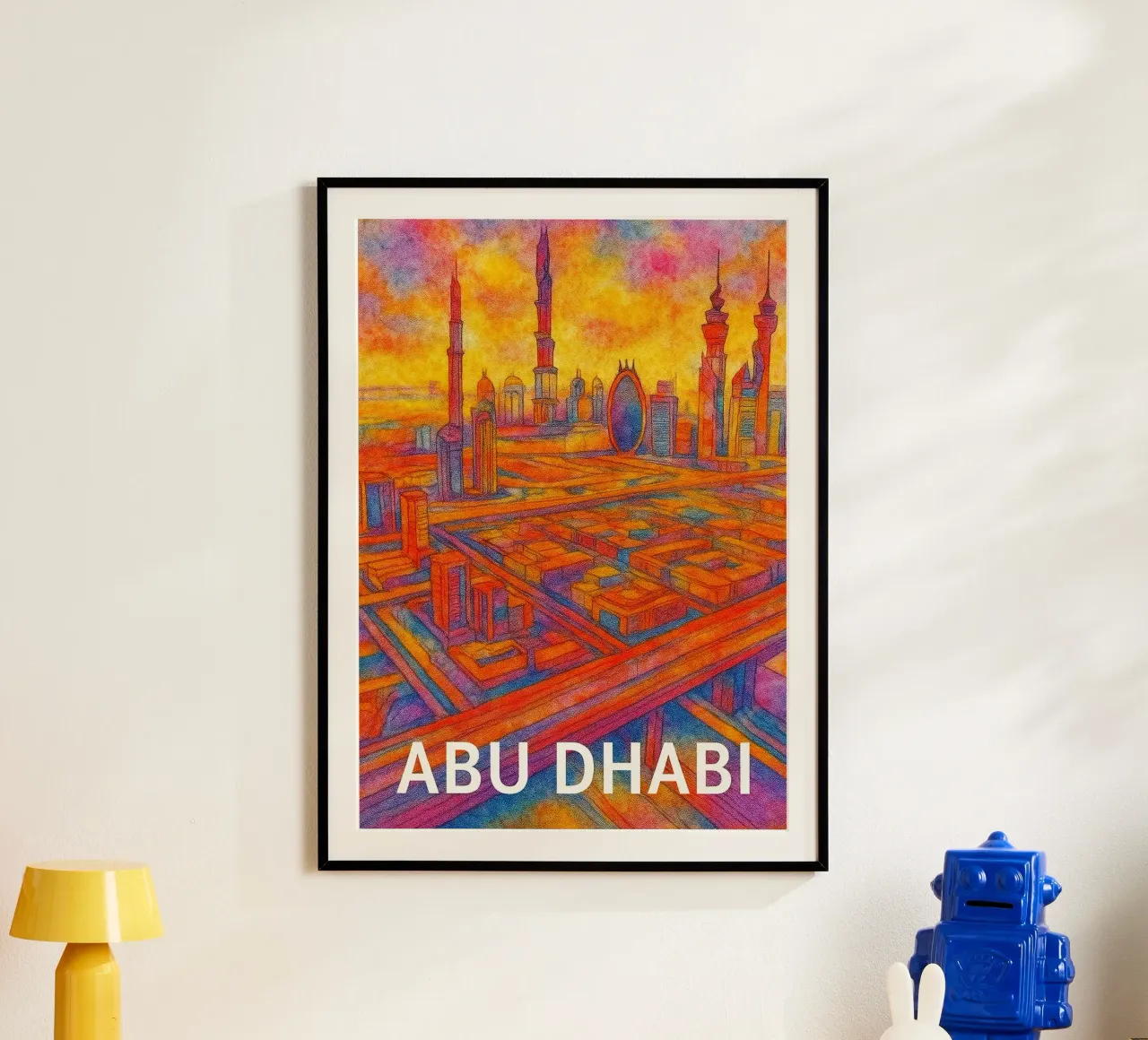 Abu Dhabi dipinge l'immaginazione poster con telaio in legno da onestar