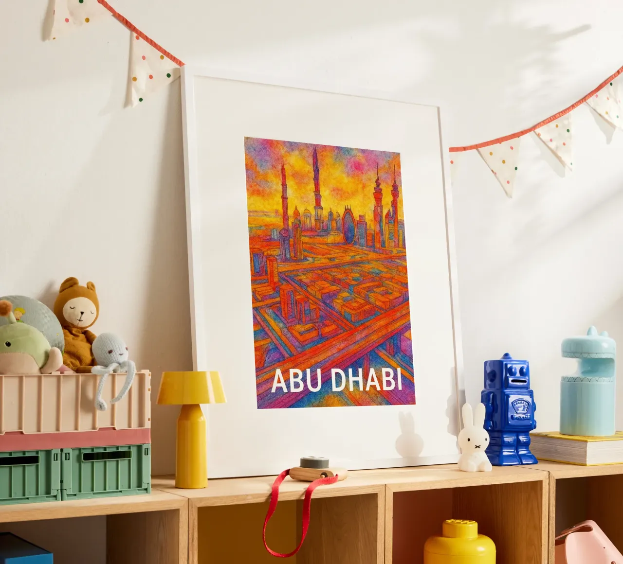 Abu Dhabi dipinge l'immaginazione poster con telaio in legno da onestar
