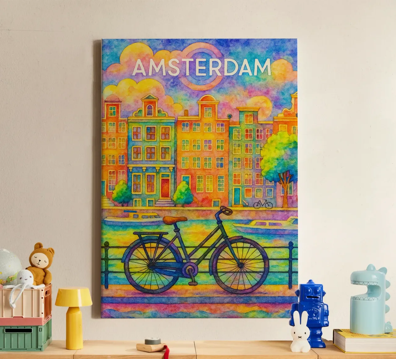 Amsterdam Pittura Immaginazione tela con Cornice a cassetta da onestar