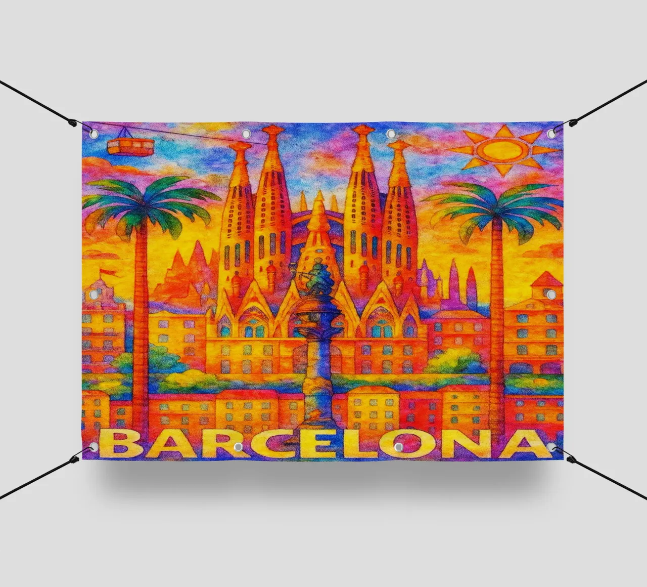 Barcelona, Spain Painting Imagination pvc cover by onestar